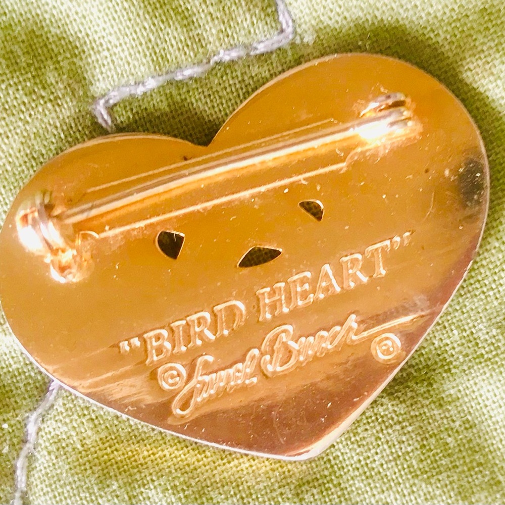 Vintage Laurel Birch Brooch, signed “Bird Heart”. rare Gorgeous  Collectible - Picture 2 of 2